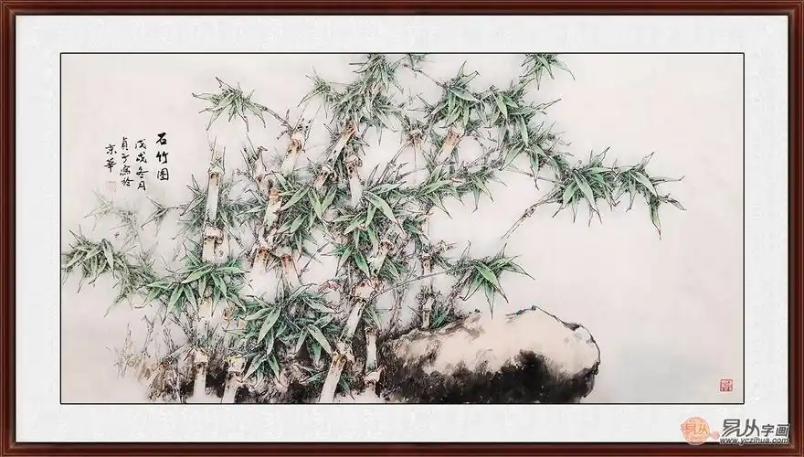 办公室挂什么字画好竹子图节节高升