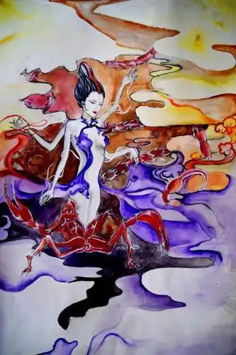 蝎子精彩色简笔画