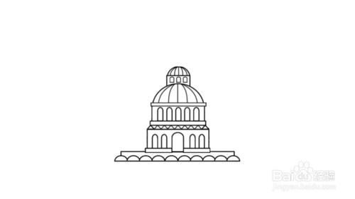 河内地标建筑简笔画