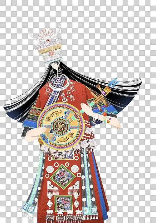 插画人物:苗族少女图片下载