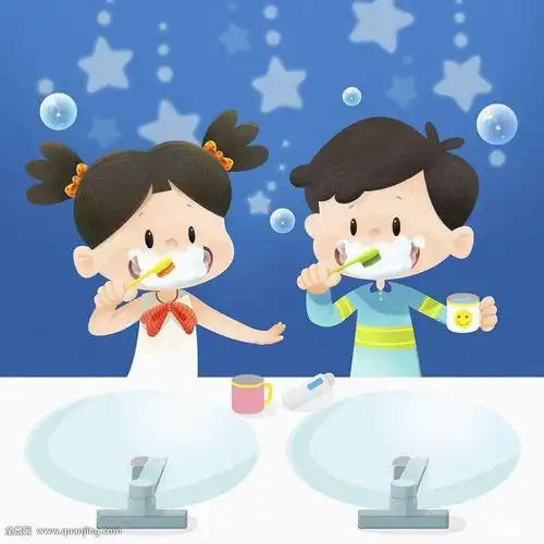 小牙刷,手里拿.早晚都要刷刷牙,脏东西,都刷掉,满嘴小牙白花花.