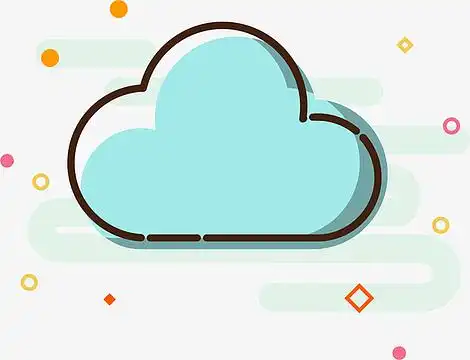 中秋节卡通蓝色云朵矢量图