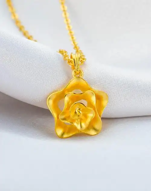 花情密语系列-东方美人足金/黄金吊坠