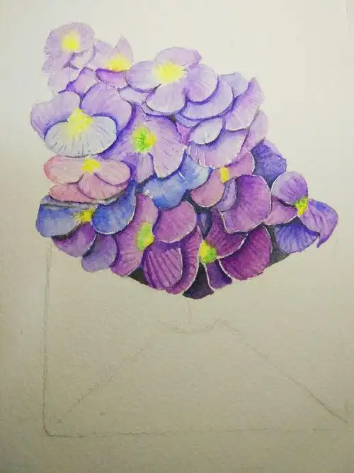 【水彩】临摹～信封里的三色堇