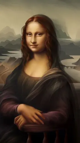 蒙娜丽莎,微笑,数码艺术图片
