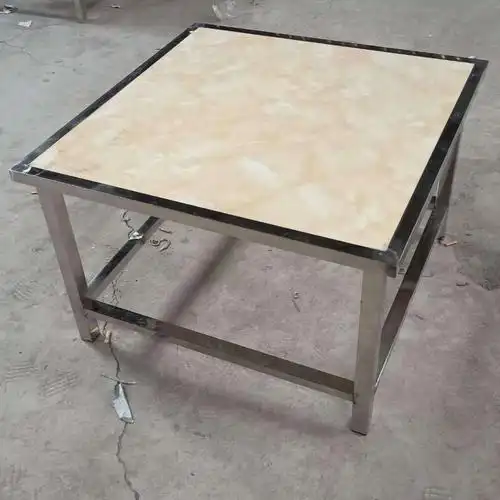 厂家批发定做不锈钢瓷砖面桌子不锈钢餐桌饭桌不锈钢桌子凳子