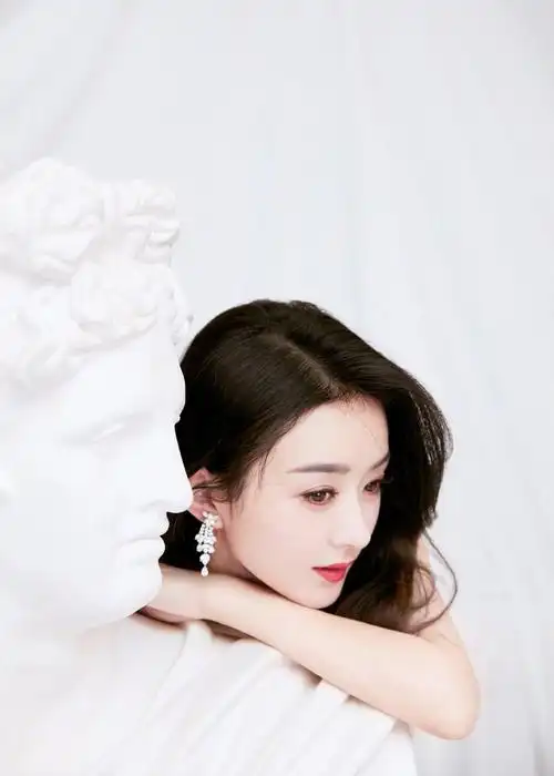 赵丽颖黑色深v纱裙美艳高贵气质迷人出席微博之夜写真