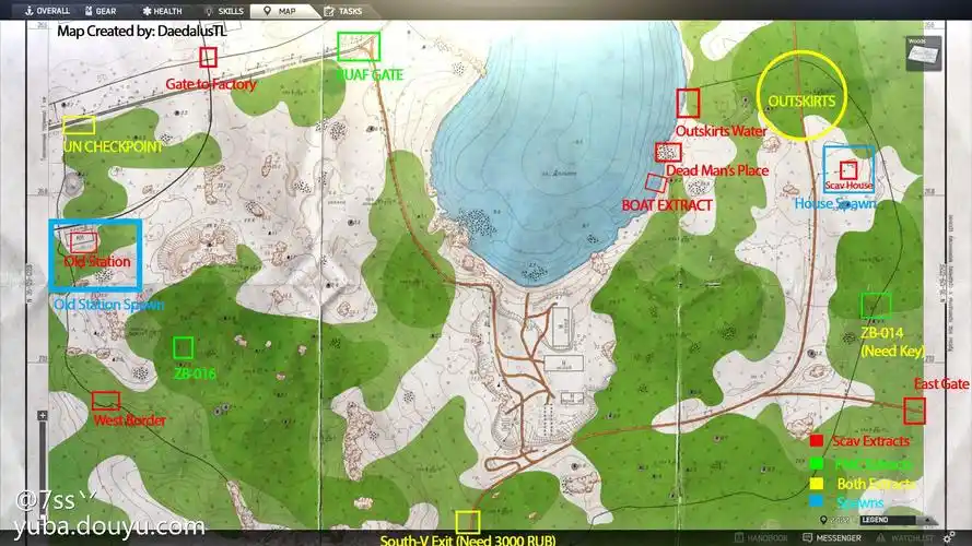 森林pmc与scav撤离点地图