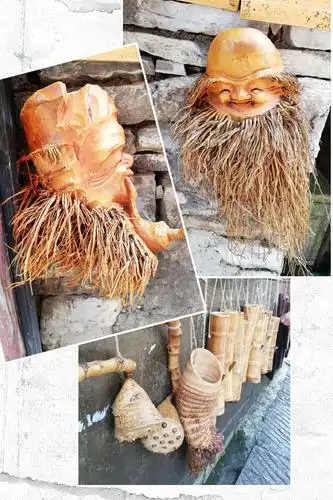 小镇竹根工艺品.