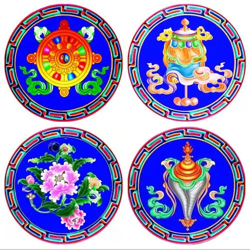 新款5d钻石画满钻 藏族八宝图 diy粘贴钻石绣厂家批发一件代发