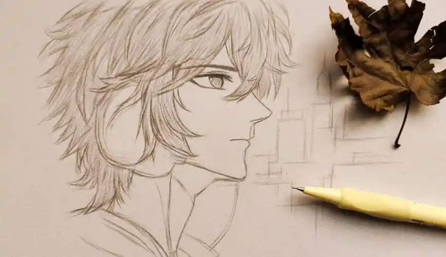 手绘动漫男生侧脸画法,太简单了
