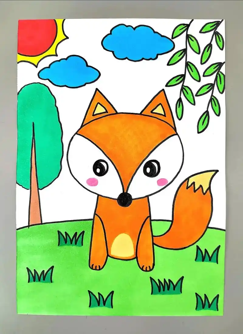 一起来画可爱的小狐狸,简单又好看#图文伙伴计划 #小狐狸简笔画