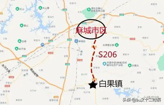 麻城市区至这个镇的206省道将改扩建,按双向四车道建设|白果镇|公路