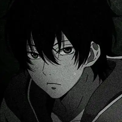 黑白 丧系 动漫男头/灵魂封在信_卡通动漫头像_我要个性网