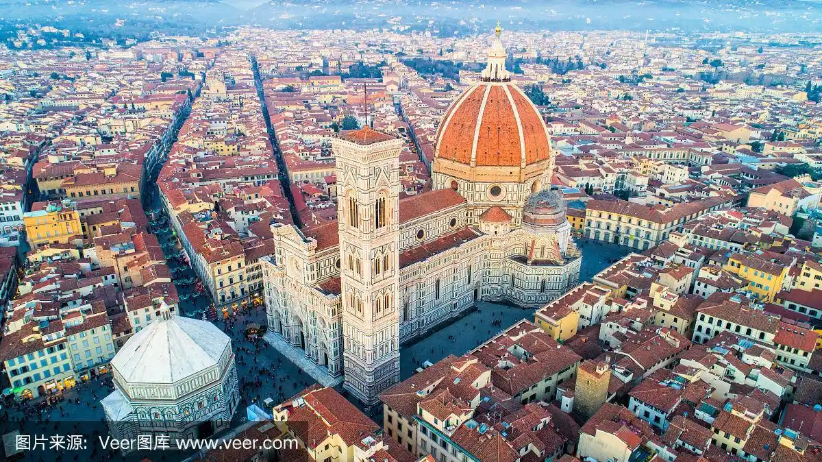 佛罗伦萨,it -大教堂-鸟瞰图