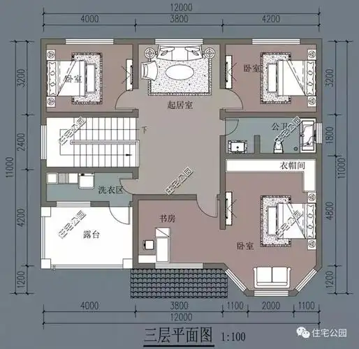 13x11米农村3层别墅设计方案,现代结合欧式,好看