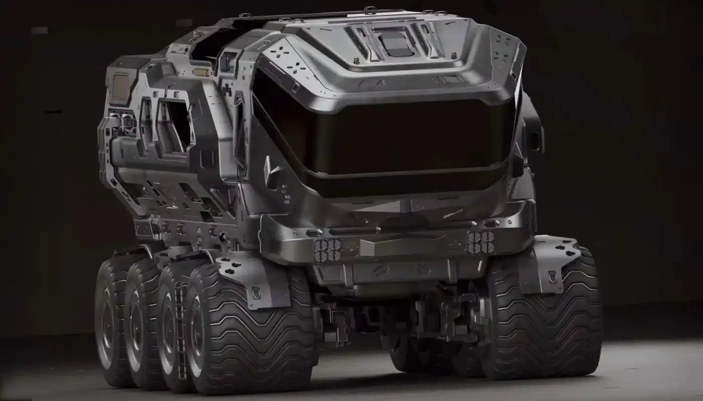 一组科幻陆地载具设计欣赏,行走方式从轮式,半履带式到履带式,适应不