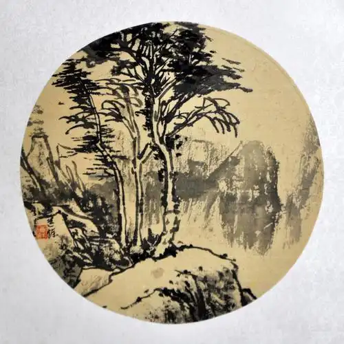 姚道馀扇面山水画作品欣赏