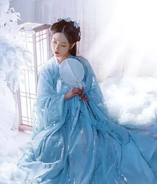 cklde仙鹤汉服女学生古装长款齐胸襦裙云鹤裙大袖衫秋冬季云梦泽上衣3