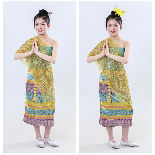 服装儿童云南西双版纳泼水节泰国风情傣族男女女童儿童演出服