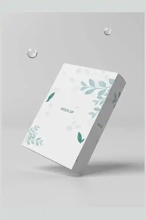 盒子方形高端大气面膜包装贴图样机