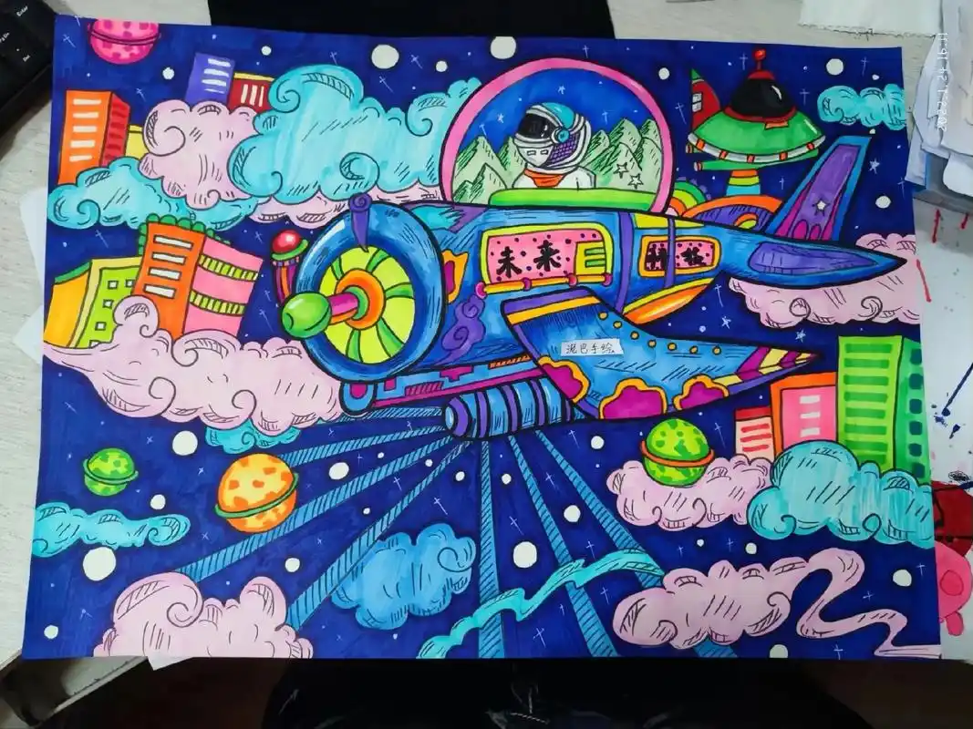 科幻画 #科技画 #小学生科幻画 #初中生科幻画 #科幻画 - 抖音