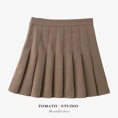 jk高腰百褶短裙a字半身裙