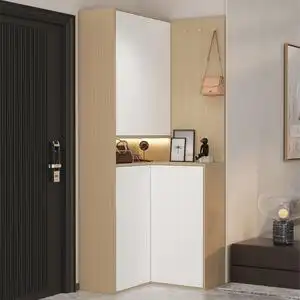 简约转角玄关柜鞋柜一体定制家用客厅入户门l型储物隔断柜可定做