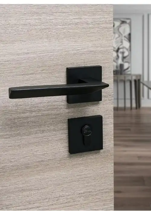 纯铜轻奢房门磁吸静音门锁家用通用型卧室室内锁房间门把手木门 亚