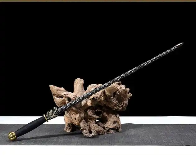 伏魔鞭 单手鞭 花纹钢一体短鞭传统冷兵器 龙泉沈广隆剑 工艺品 未