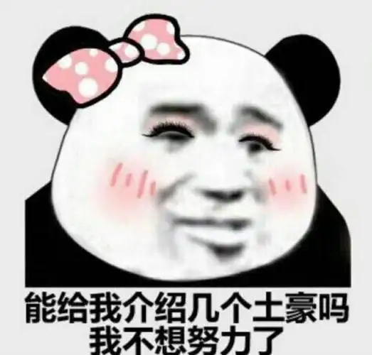 能给我介绍几个土豪吗?我不想努力