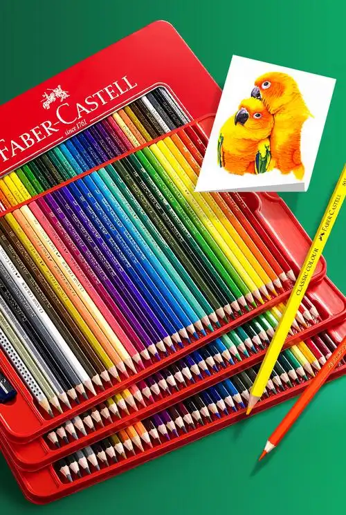 官方旗舰德国辉柏嘉彩铅笔套装100色油性彩铅城堡红铁盒60色骑士油性