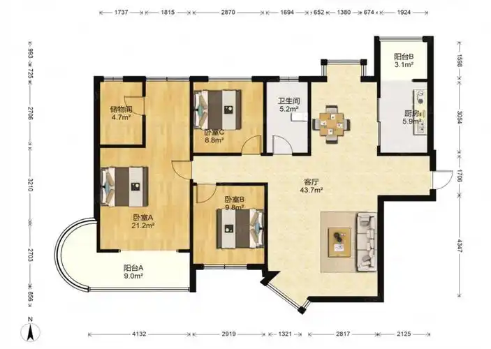 经典户型,合理的划分,内外兼修的品格建筑,华宇佳境天城二手房,132万