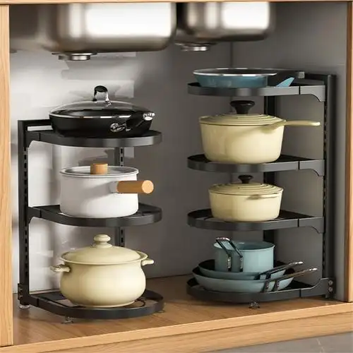古达厨房锅架多层置物架窄夹缝架墙角放炒菜锅具下水槽橱柜内分层收纳