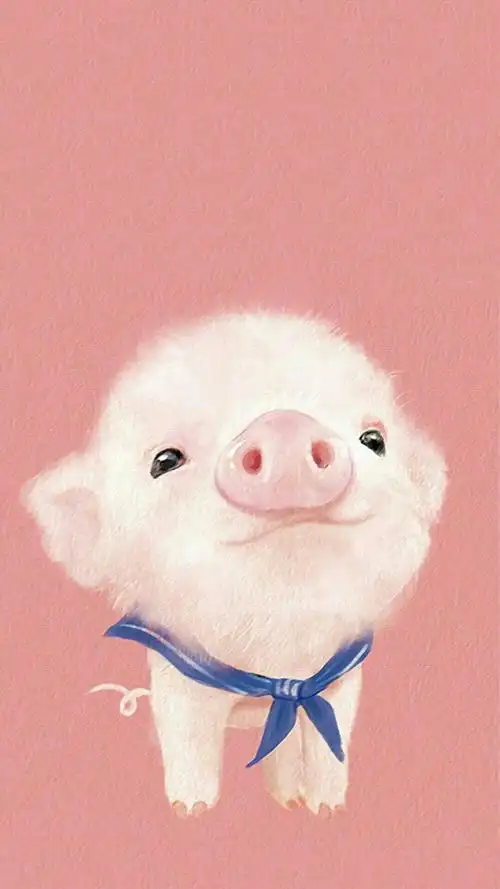 自制 可爱粉猪 壁纸 清新 萌 by:muapink
