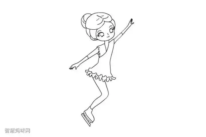 冬奥简笔画可爱的花样滑冰小姐姐怎么画