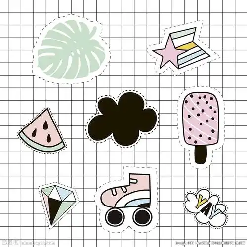 手绘简约时尚diy贴图素材图片