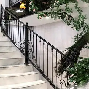 铁艺欧式阁楼铁栏杆楼梯护栏扶手室内简约现代阳台围栏防护栏家用