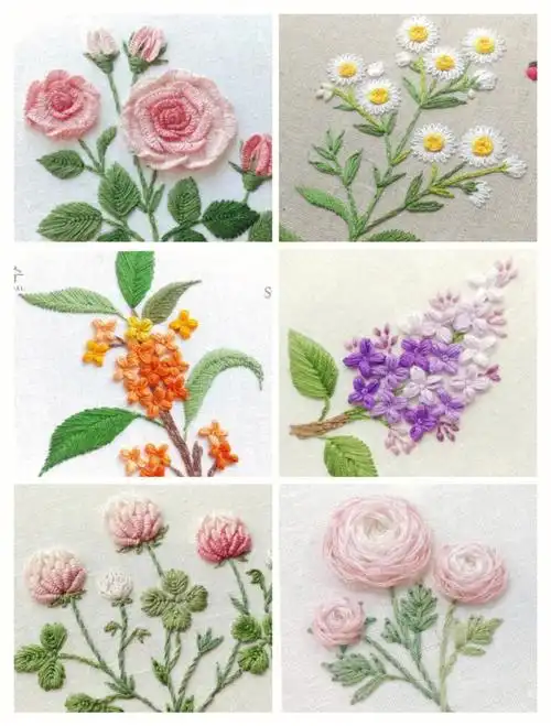 刺绣图案集花草刺绣图案来源于网络