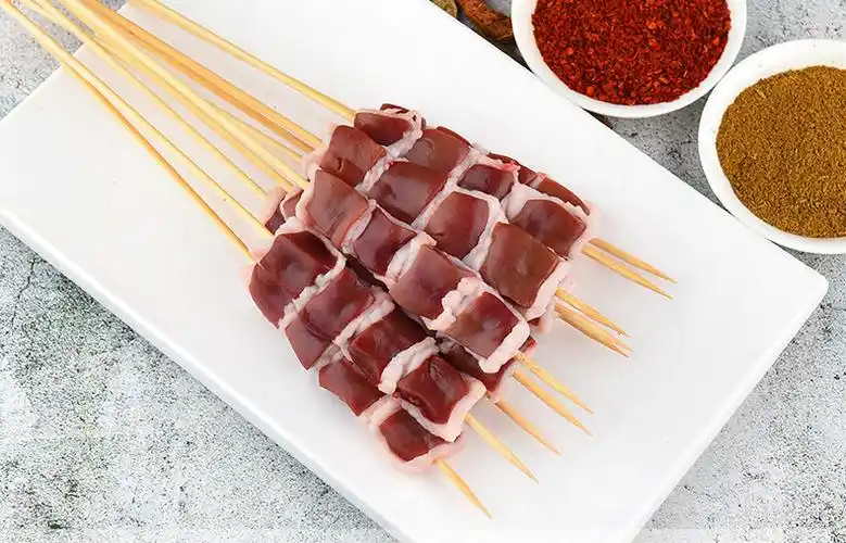 新鲜小腰串猪腰串冷冻烧烤肉串望京小腰20/40/60串烧烤肉串猪小腰串