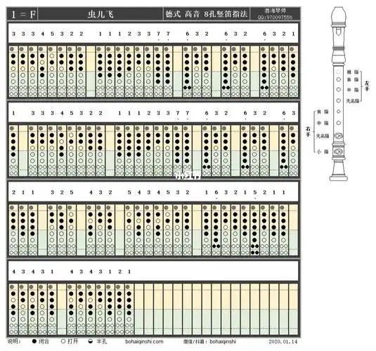 竖笛教学虫儿飞德式指法