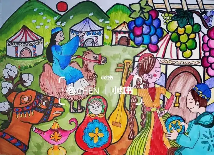 民族风情主题画民族风情儿童画