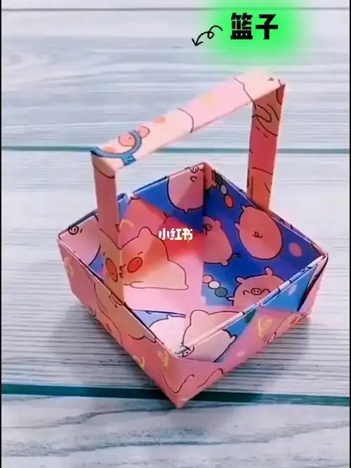 可爱的纸篮子手工折纸