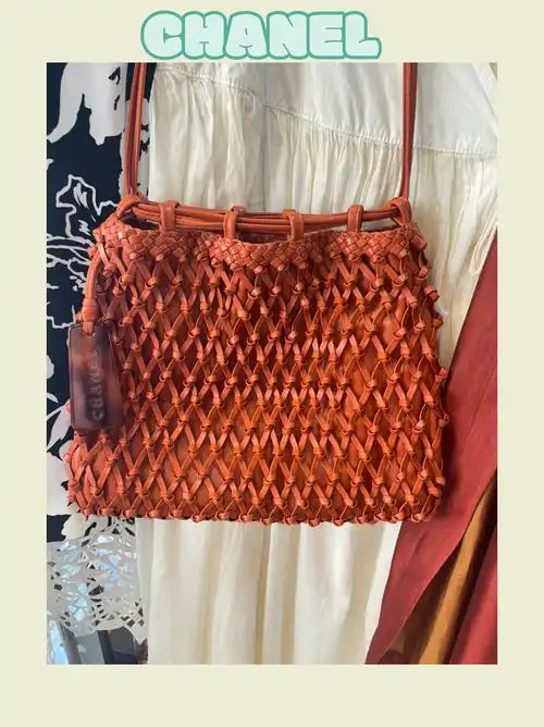 中古chanel香奈儿玳瑁编织包