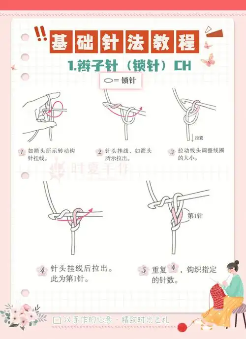 本文整理了一些常用的针法,方便新手宝宝们入门,后续会录视频教程