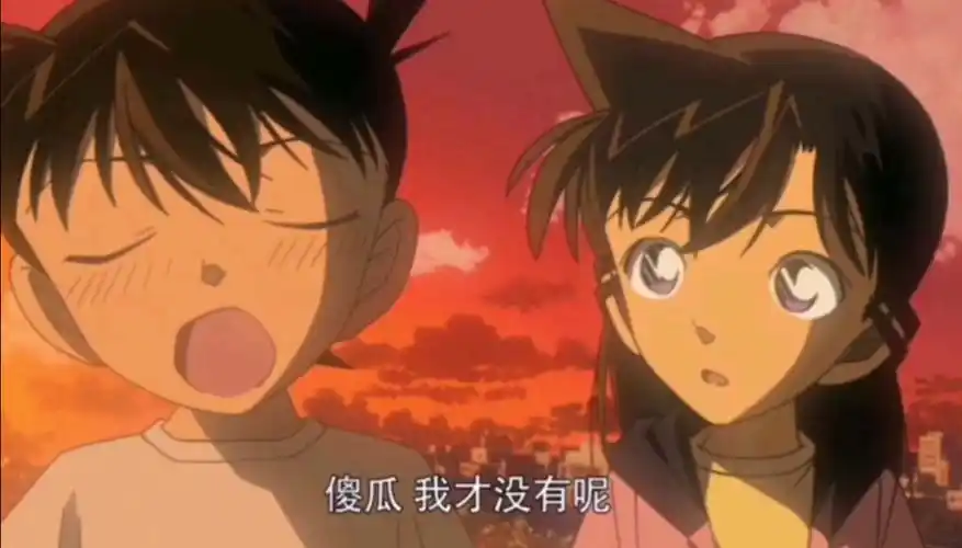 重温以前的剧场版,发现这一段的新兰好可爱啊,新一真的非常了解小兰呢