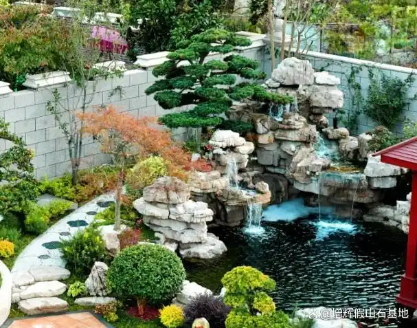鱼池假山设计图效果图大全!一起看看哪一种适合您的小院