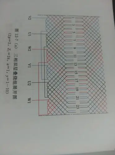 三相电机6级54槽2路双层接线图