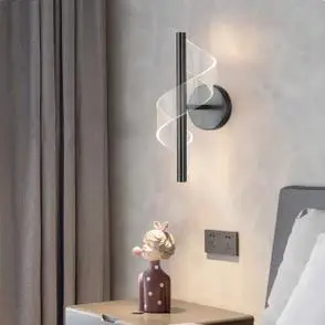 极简床头壁灯创意环形现代轻奢网红新款背景墙灯具房间卧室床头灯