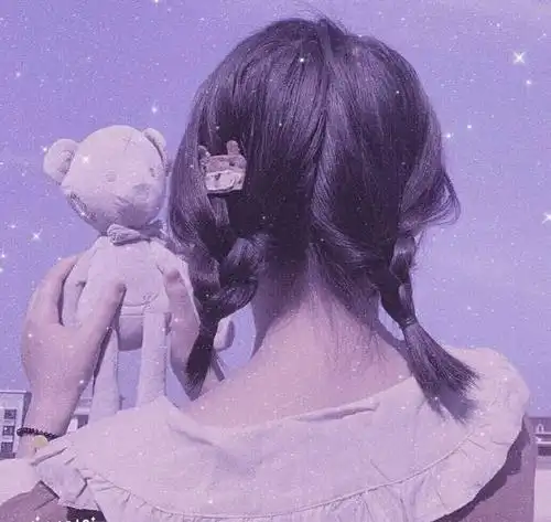 紫色滤镜高清女生头像